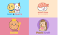 design cute kawaii simple cartoon logo