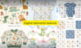 trending kids or accessories watercolour or digital seamless pattern