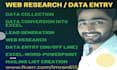 do email scraping, data entry and web research