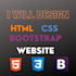 create your website using html CSS bootstrap website