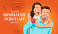 draw a trending, minimalist vector faceless portrait