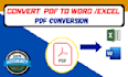 convert PDF to excel PDF conversion immediately
