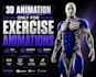 create realistic 3d workout exercise animations for fitness apps and youtube