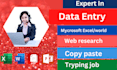 do date entry, copy pest, web research, pdf to excel jobs