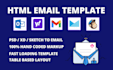 create responsive html email template or figma, xd, psd to html email template