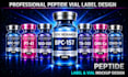 professional peptide vial label, vial label design, product label design