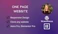 create a one page wordpress site with elementor and astra pro