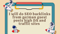 do SEO backlinks from german guest posts high da and traffic sites