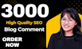 build manually 3000 high quality blog comment SEO backlinks
