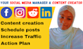 be your facebook, instagram, manager and content creator