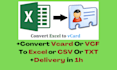 convert vcf, contact list to excel, and vis versa in 10 minutes