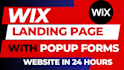create responsive wix landing page with popup forms