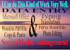 ms word, excel, typing, photo editing