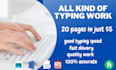 do manual typing documents retype pdf to word, fast typist