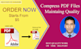 compress PDF, reduce and decrease PDF files