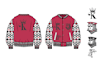 design varsity jacket  flat sketch tech pack  artwork