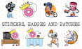 do stickers, badges, logo and patches