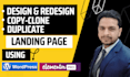 redesign, copy clone, duplicate wordpress landing page using elementor pro