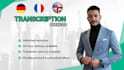 transcribe video and audio transcription in english french german