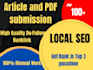 do article and pdf submissions to the top 100 sharing sites