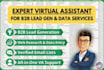 do b2b lead generation, web research, email list, and data entry