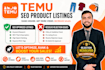create temu SEO listings with resolve rejection issues