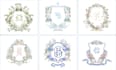 create stunning wedding crest monogram and watercolor logo
