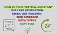 do b2b lead generation by web research, I can be your VA