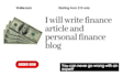 write finance article and personal finance blog