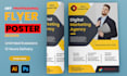 design flyer poster business card or banner