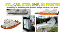 create 3d model for 3d printing, cnc, 3d cad, stl, step