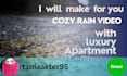 make rain video with natural sound in a cozy room