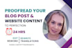 proofread and rewrite articles, edit blog posts and website content in 24 hrs