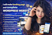make landing page and complete wordpress website