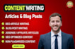 do SEO article writing, blog post, website content, copywriting