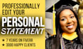 proofread and edit your personal statement and college application essay