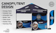 design an amazing canopy tent, table cover, feather flag