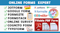 create  jotform, google form, online survey, typeform, formstack, formsite