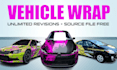create awesome car, van, vehicle wrap design and stickers