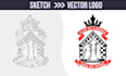 make a vectorized logo from sketch