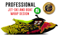 professional  jet ski, boat,surfboard, wrap design