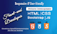 do frontend web development in HTML CSS bootstrap and js