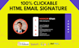 create clickable HTML email signature, outlook, gmail, mac signature