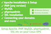 setup lamp apache, PHP, mysql, SSL, phpmyadmin etc on your vps