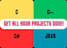 do c, cpp, c sharp, and java projects