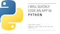 quickly code a program in python
