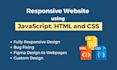 create responsive web design using javascript, HTML and CSS