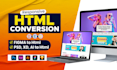 convert psd to html, figma to html, xd to html, sketch to html css bootstrap