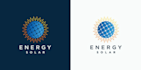 give creative solar energy logo design with new concepts