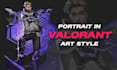 draw the art of you as agent in valorant style